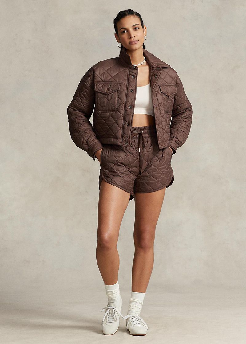 ポロ ラルフ ローレン ジャケット レディース ブラウン 撥水剤 Cropped Quilted SJIMW1879